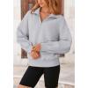 imagePRETTYGARDEN Womens Fall Fashion Half Zip Sweatshirts Long Sleeve Collared Cropped Pullover Tops Trendy Y2K ClothesGrey