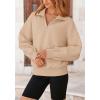imagePRETTYGARDEN Womens Fall Fashion Half Zip Sweatshirts Long Sleeve Collared Cropped Pullover Tops Trendy Y2K ClothesKhaki
