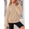 imagePRETTYGARDEN Womens Fall Fashion Half Zip Sweatshirts Long Sleeve Collared Cropped Pullover Tops Trendy Y2K ClothesKhaki