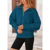 imagePRETTYGARDEN Womens Fall Fashion Half Zip Sweatshirts Long Sleeve Collared Cropped Pullover Tops Trendy Y2K ClothesLake Blue