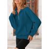imagePRETTYGARDEN Womens Fall Fashion Half Zip Sweatshirts Long Sleeve Collared Cropped Pullover Tops Trendy Y2K ClothesLake Blue