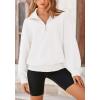 imagePRETTYGARDEN Womens Fall Fashion Half Zip Sweatshirts Long Sleeve Collared Cropped Pullover Tops Trendy Y2K ClothesWhite