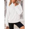 imagePRETTYGARDEN Womens Fall Fashion Half Zip Sweatshirts Long Sleeve Collared Cropped Pullover Tops Trendy Y2K ClothesWhite