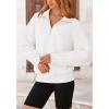 imagePRETTYGARDEN Womens Fall Fashion Half Zip Sweatshirts Long Sleeve Collared Cropped Pullover Tops Trendy Y2K ClothesWhite