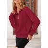 imagePRETTYGARDEN Womens Fall Fashion Half Zip Sweatshirts Long Sleeve Collared Cropped Pullover Tops Trendy Y2K ClothesWine Red