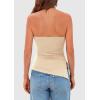 imagePRETTYGARDEN Womens Tube Top 2025 Summer Trendy Strapless Tops Going Out Outfits Ruched Asymmetrical Bandeau ShirtsApricot