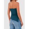 imagePRETTYGARDEN Womens Tube Top 2025 Summer Trendy Strapless Tops Going Out Outfits Ruched Asymmetrical Bandeau ShirtsDark Blue