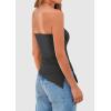 imagePRETTYGARDEN Womens Tube Top 2025 Summer Trendy Strapless Tops Going Out Outfits Ruched Asymmetrical Bandeau ShirtsDark Grey