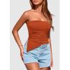 imagePRETTYGARDEN Womens Tube Top 2025 Summer Trendy Strapless Tops Going Out Outfits Ruched Asymmetrical Bandeau ShirtsRust Red