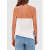 imagePRETTYGARDEN Womens Tube Top 2025 Summer Trendy Strapless Tops Going Out Outfits Ruched Asymmetrical Bandeau ShirtsWhite