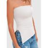 imagePRETTYGARDEN Womens Tube Top 2025 Summer Trendy Strapless Tops Going Out Outfits Ruched Asymmetrical Bandeau ShirtsWhite
