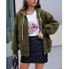 imagePRETTYGARDEN Womens 2025 Fall Oversized Hoodies Sweatshirt Long Sleeve Zip Up Pockets Loose Fit Y2K Winter Jackets CoatArmy Green