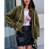 imagePRETTYGARDEN Womens 2025 Fall Oversized Hoodies Sweatshirt Long Sleeve Zip Up Pockets Loose Fit Y2K Winter Jackets CoatArmy Green