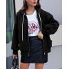 imagePRETTYGARDEN Womens 2025 Fall Oversized Hoodies Sweatshirt Long Sleeve Zip Up Pockets Loose Fit Y2K Winter Jackets CoatBlack