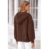 imagePRETTYGARDEN Womens 2025 Fall Oversized Hoodies Sweatshirt Long Sleeve Zip Up Pockets Loose Fit Y2K Winter Jackets CoatBrown Coffee