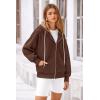 imagePRETTYGARDEN Womens 2025 Fall Oversized Hoodies Sweatshirt Long Sleeve Zip Up Pockets Loose Fit Y2K Winter Jackets CoatBrown Coffee