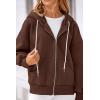 imagePRETTYGARDEN Womens 2025 Fall Oversized Hoodies Sweatshirt Long Sleeve Zip Up Pockets Loose Fit Y2K Winter Jackets CoatBrown Coffee