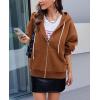 imagePRETTYGARDEN Womens 2025 Fall Oversized Hoodies Sweatshirt Long Sleeve Zip Up Pockets Loose Fit Y2K Winter Jackets CoatCaramel