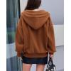 imagePRETTYGARDEN Womens 2025 Fall Oversized Hoodies Sweatshirt Long Sleeve Zip Up Pockets Loose Fit Y2K Winter Jackets CoatCaramel