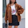 imagePRETTYGARDEN Womens 2025 Fall Oversized Hoodies Sweatshirt Long Sleeve Zip Up Pockets Loose Fit Y2K Winter Jackets CoatCaramel