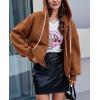 imagePRETTYGARDEN Womens 2025 Fall Oversized Hoodies Sweatshirt Long Sleeve Zip Up Pockets Loose Fit Y2K Winter Jackets CoatCaramel