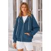 imagePRETTYGARDEN Womens 2025 Fall Oversized Hoodies Sweatshirt Long Sleeve Zip Up Pockets Loose Fit Y2K Winter Jackets CoatDark Blue