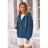 imagePRETTYGARDEN Womens 2025 Fall Oversized Hoodies Sweatshirt Long Sleeve Zip Up Pockets Loose Fit Y2K Winter Jackets CoatDark Blue
