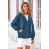 imagePRETTYGARDEN Womens 2025 Fall Oversized Hoodies Sweatshirt Long Sleeve Zip Up Pockets Loose Fit Y2K Winter Jackets CoatDark Blue