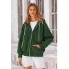 imagePRETTYGARDEN Womens 2025 Fall Oversized Hoodies Sweatshirt Long Sleeve Zip Up Pockets Loose Fit Y2K Winter Jackets CoatDark Green