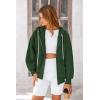 imagePRETTYGARDEN Womens 2025 Fall Oversized Hoodies Sweatshirt Long Sleeve Zip Up Pockets Loose Fit Y2K Winter Jackets CoatDark Green
