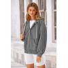 imagePRETTYGARDEN Womens 2025 Fall Oversized Hoodies Sweatshirt Long Sleeve Zip Up Pockets Loose Fit Y2K Winter Jackets CoatDark Grey