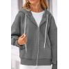 imagePRETTYGARDEN Womens 2025 Fall Oversized Hoodies Sweatshirt Long Sleeve Zip Up Pockets Loose Fit Y2K Winter Jackets CoatDark Grey