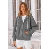imagePRETTYGARDEN Womens 2025 Fall Oversized Hoodies Sweatshirt Long Sleeve Zip Up Pockets Loose Fit Y2K Winter Jackets CoatDark Grey