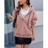 imagePRETTYGARDEN Womens 2025 Fall Oversized Hoodies Sweatshirt Long Sleeve Zip Up Pockets Loose Fit Y2K Winter Jackets CoatDusty Pink