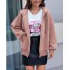 imagePRETTYGARDEN Womens 2025 Fall Oversized Hoodies Sweatshirt Long Sleeve Zip Up Pockets Loose Fit Y2K Winter Jackets CoatDusty Pink