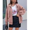 imagePRETTYGARDEN Womens 2025 Fall Oversized Hoodies Sweatshirt Long Sleeve Zip Up Pockets Loose Fit Y2K Winter Jackets CoatDusty Pink