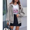 imagePRETTYGARDEN Womens 2025 Fall Oversized Hoodies Sweatshirt Long Sleeve Zip Up Pockets Loose Fit Y2K Winter Jackets CoatGrey