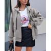 imagePRETTYGARDEN Womens 2025 Fall Oversized Hoodies Sweatshirt Long Sleeve Zip Up Pockets Loose Fit Y2K Winter Jackets CoatGrey