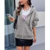 imagePRETTYGARDEN Womens 2025 Fall Oversized Hoodies Sweatshirt Long Sleeve Zip Up Pockets Loose Fit Y2K Winter Jackets CoatGrey