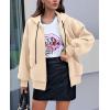imagePRETTYGARDEN Womens 2025 Fall Oversized Hoodies Sweatshirt Long Sleeve Zip Up Pockets Loose Fit Y2K Winter Jackets CoatKhaki