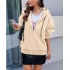imagePRETTYGARDEN Womens 2025 Fall Oversized Hoodies Sweatshirt Long Sleeve Zip Up Pockets Loose Fit Y2K Winter Jackets CoatKhaki