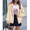 imagePRETTYGARDEN Womens 2025 Fall Oversized Hoodies Sweatshirt Long Sleeve Zip Up Pockets Loose Fit Y2K Winter Jackets CoatKhaki
