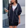 imagePRETTYGARDEN Womens 2025 Fall Oversized Hoodies Sweatshirt Long Sleeve Zip Up Pockets Loose Fit Y2K Winter Jackets CoatNavy