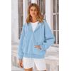 imagePRETTYGARDEN Womens 2025 Fall Oversized Hoodies Sweatshirt Long Sleeve Zip Up Pockets Loose Fit Y2K Winter Jackets CoatSky Blue