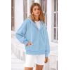 imagePRETTYGARDEN Womens 2025 Fall Oversized Hoodies Sweatshirt Long Sleeve Zip Up Pockets Loose Fit Y2K Winter Jackets CoatSky Blue