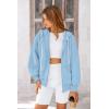 imagePRETTYGARDEN Womens 2025 Fall Oversized Hoodies Sweatshirt Long Sleeve Zip Up Pockets Loose Fit Y2K Winter Jackets CoatSky Blue