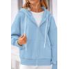 imagePRETTYGARDEN Womens 2025 Fall Oversized Hoodies Sweatshirt Long Sleeve Zip Up Pockets Loose Fit Y2K Winter Jackets CoatSky Blue
