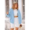 imagePRETTYGARDEN Womens 2025 Fall Oversized Hoodies Sweatshirt Long Sleeve Zip Up Pockets Loose Fit Y2K Winter Jackets CoatSky Blue