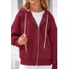 imagePRETTYGARDEN Womens 2025 Fall Oversized Hoodies Sweatshirt Long Sleeve Zip Up Pockets Loose Fit Y2K Winter Jackets CoatWine Red