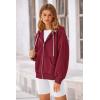 imagePRETTYGARDEN Womens 2025 Fall Oversized Hoodies Sweatshirt Long Sleeve Zip Up Pockets Loose Fit Y2K Winter Jackets CoatWine Red